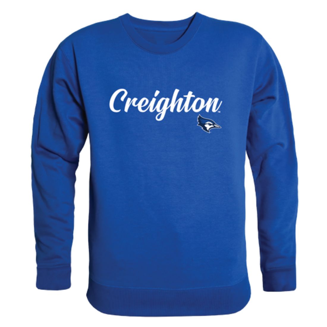 Creighton University Bluejays Script Crewneck Pullover Sweatshirt Sweater Black-Campus-Wardrobe