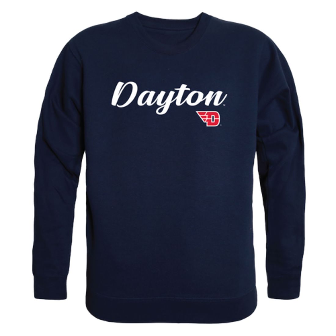 UD University of Dayton Flyers Script Crewneck Pullover Sweatshirt Sweater Black-Campus-Wardrobe