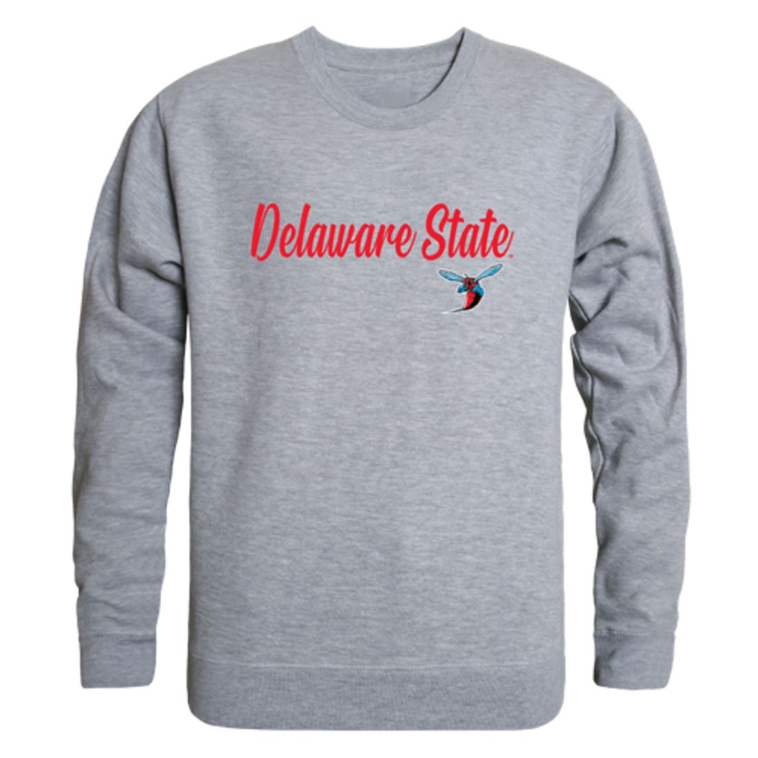 DSU Delaware State University Hornet Script Crewneck Pullover Sweatshirt Sweater Black-Campus-Wardrobe
