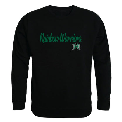 University of Hawaii Rainbow Warriors Script Crewneck Pullover Sweatshirt Sweater Black-Campus-Wardrobe