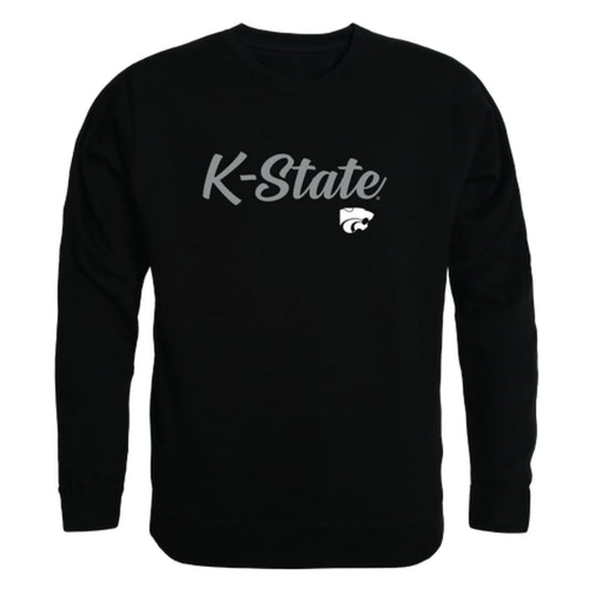 KSU Kansas State University Wildcats Script Crewneck Pullover Sweatshirt Sweater Black-Campus-Wardrobe