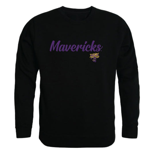 MNSU Minnesota State University Mankato Mavericks Script Crewneck Pullover Sweatshirt Sweater Black-Campus-Wardrobe