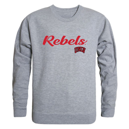 UNLV University of Nevada Las Vegas Rebels Script Crewneck Pullover Sweatshirt Sweater Black-Campus-Wardrobe