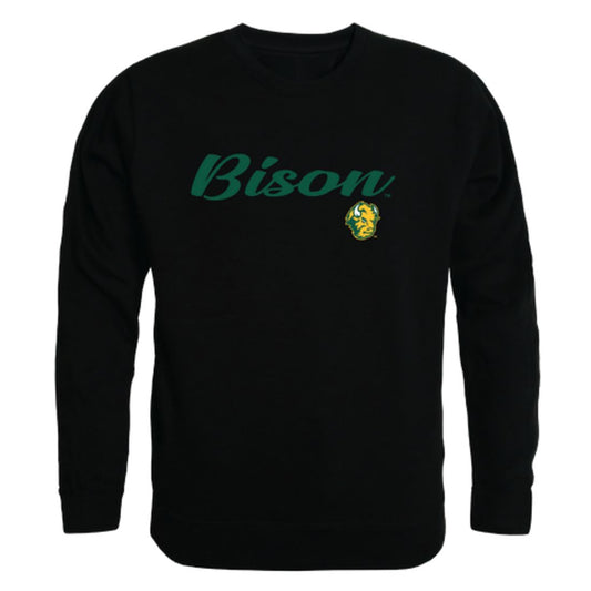 NDSU North Dakota State University Bison Thundering Herd Script Crewneck Pullover Sweatshirt Sweater Black-Campus-Wardrobe