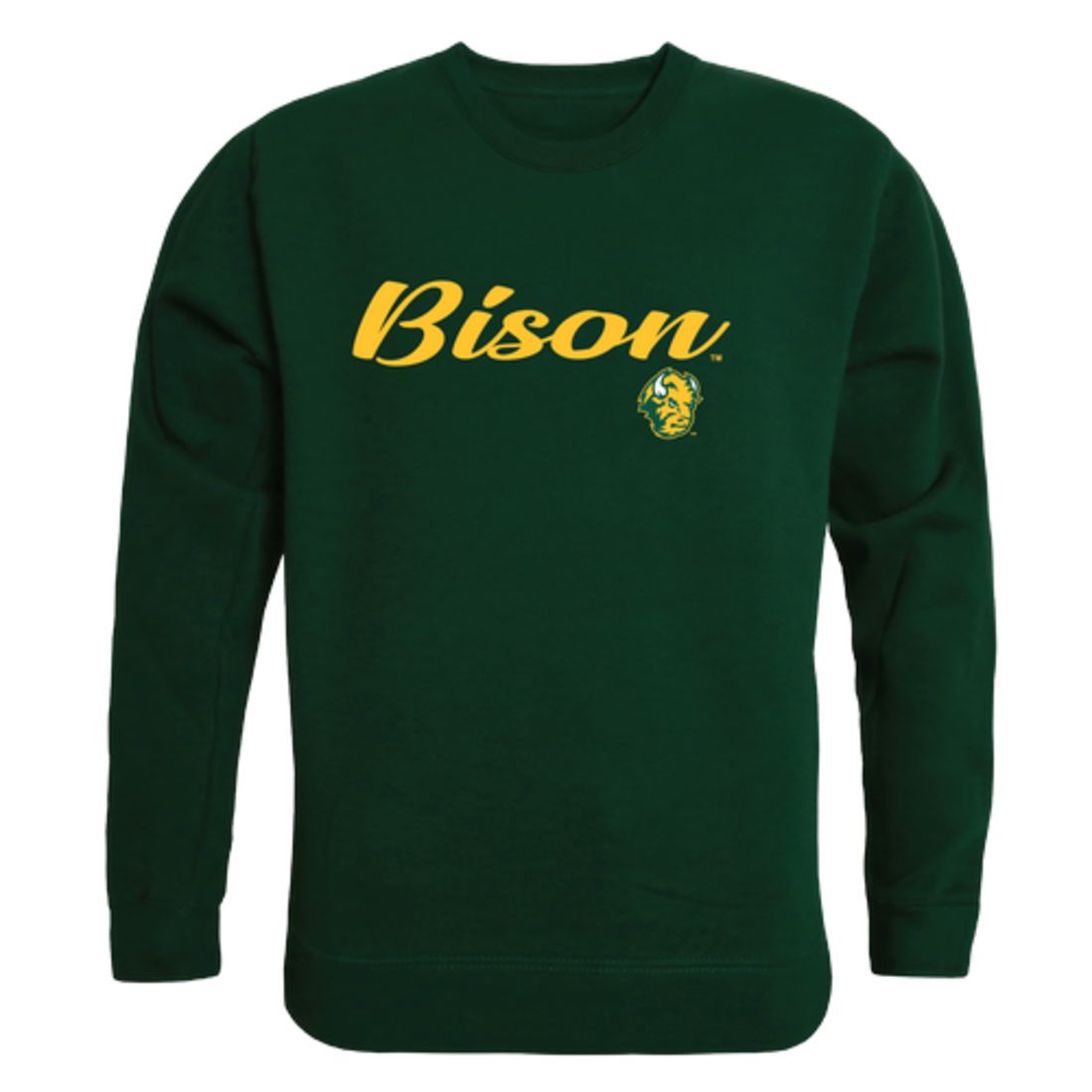 NDSU North Dakota State University Bison Thundering Herd Script Crewneck Pullover Sweatshirt Sweater Black-Campus-Wardrobe