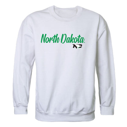 UND University of North Dakota Fighting Hawks Script Crewneck Pullover Sweatshirt Sweater Black-Campus-Wardrobe