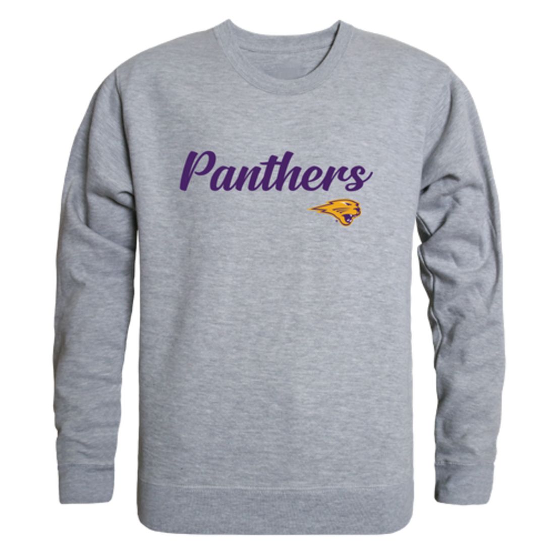 University of Northern Iowa Panthers Script Crewneck Pullover Sweatshirt Sweater Black-Campus-Wardrobe