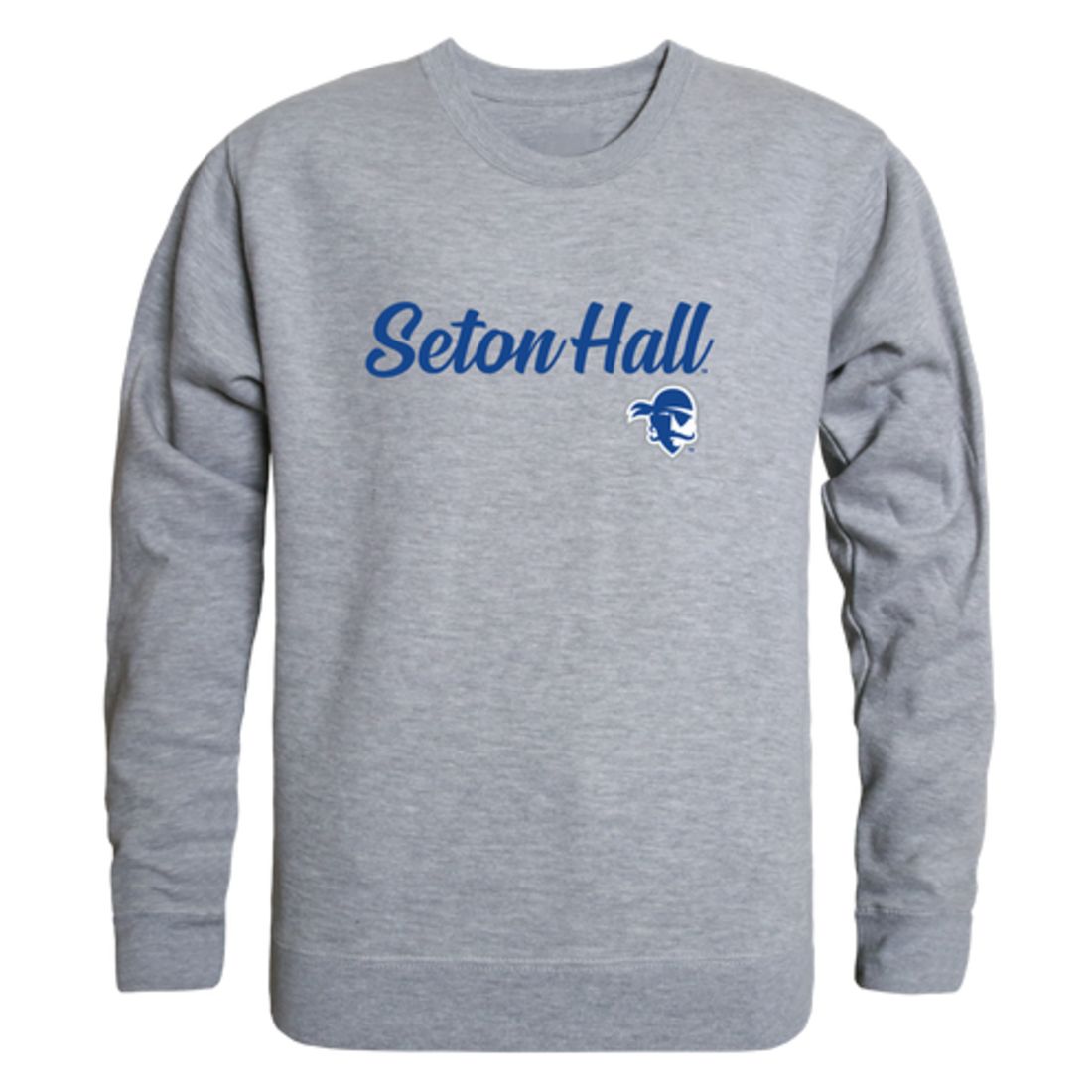 SHU Seton Hall University Pirates Script Crewneck Pullover Sweatshirt Sweater Black-Campus-Wardrobe