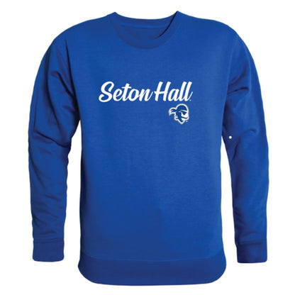 SHU Seton Hall University Pirates Script Crewneck Pullover Sweatshirt Sweater Black-Campus-Wardrobe
