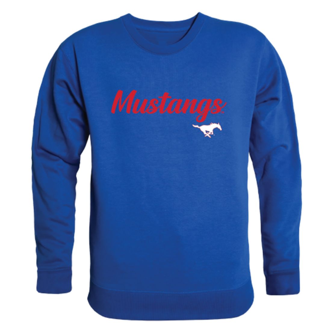 SMU Southern Methodist University Mustangs Script Crewneck Pullover Sweatshirt Sweater Black-Campus-Wardrobe