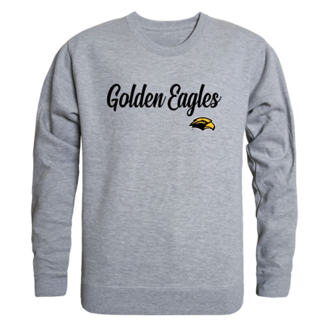 USM University of Southern Mississippi Golden Eagles Script Crewneck Pullover Sweatshirt Sweater Black-Campus-Wardrobe
