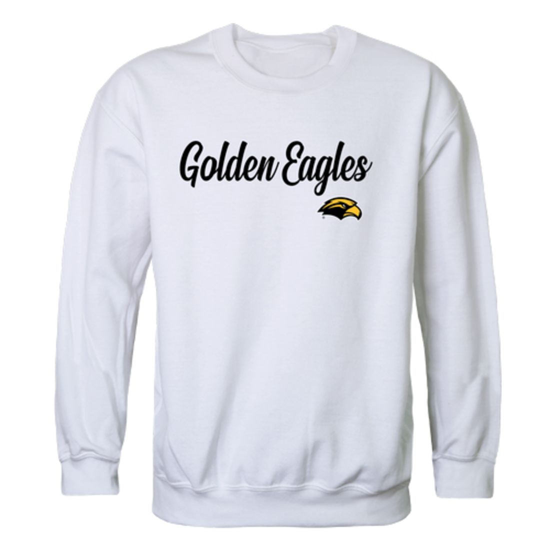 USM University of Southern Mississippi Golden Eagles Script Crewneck Pullover Sweatshirt Sweater Black-Campus-Wardrobe