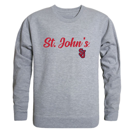 Mouseover Image, St. John's University Red Storm Script Crewneck Pullover Sweatshirt Sweater Black-Campus-Wardrobe