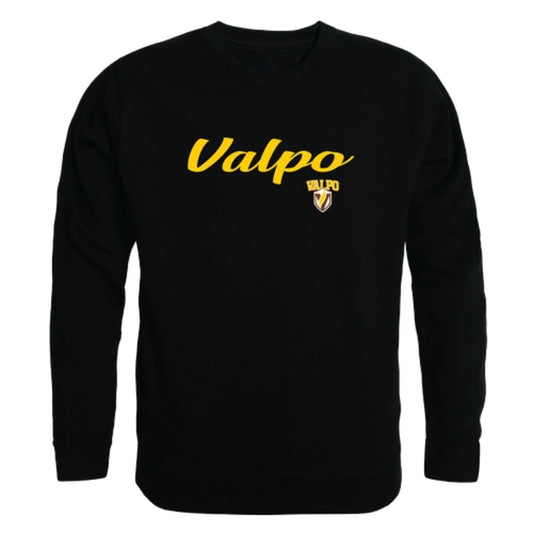 Valparaiso University Crusaders Script Crewneck Pullover Sweatshirt Sweater Black-Campus-Wardrobe