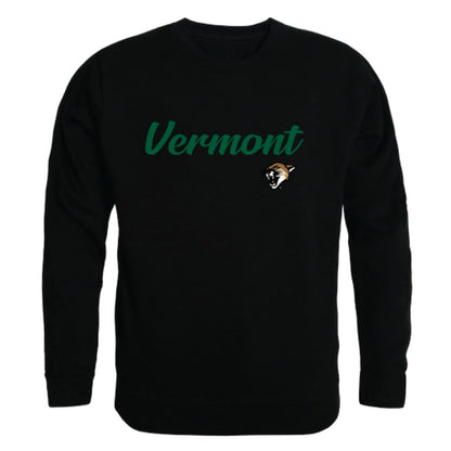 UVM University of Vermont Catamounts Script Crewneck Pullover Sweatshirt Sweater Black-Campus-Wardrobe