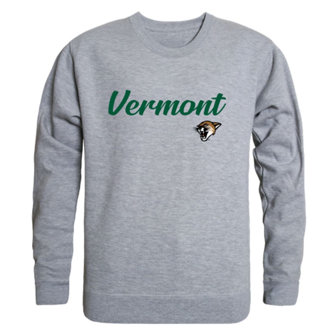 UVM University of Vermont Catamounts Script Crewneck Pullover Sweatshirt Sweater Black-Campus-Wardrobe