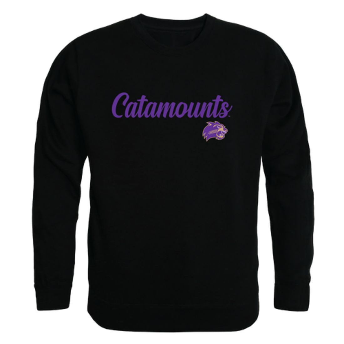 WCU Western Carolina University Catamounts Script Crewneck Pullover Sweatshirt Sweater Black-Campus-Wardrobe