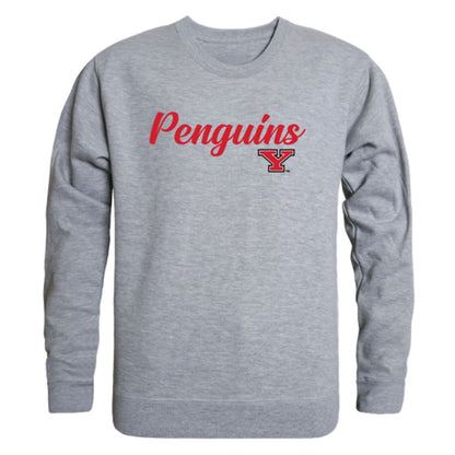 YSU Youngstown State University Penguins Script Crewneck Pullover Sweatshirt Sweater Black-Campus-Wardrobe