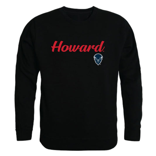 Howard University Bison Script Crewneck Pullover Sweatshirt Sweater Black-Campus-Wardrobe