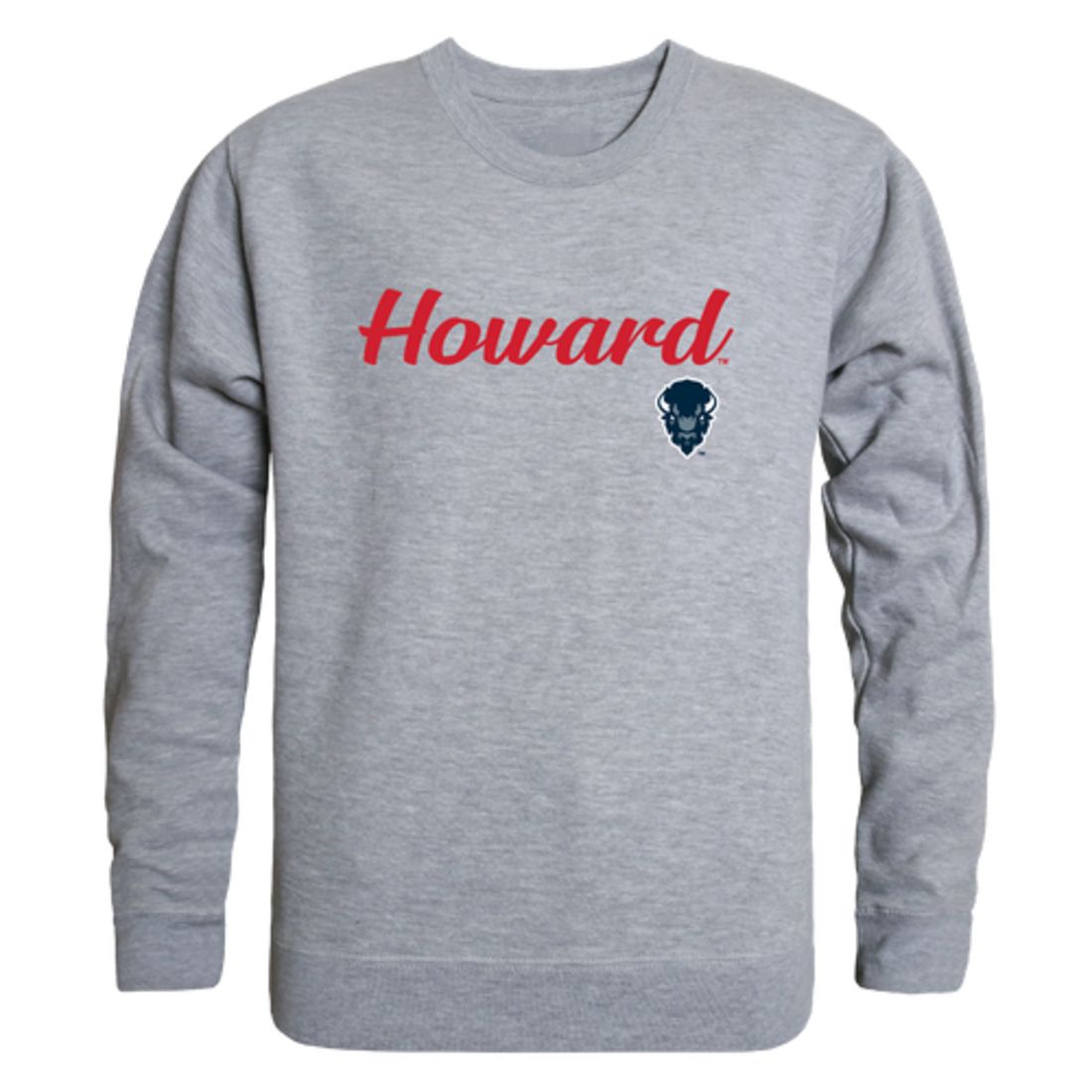 Howard University Bison Script Crewneck Pullover Sweatshirt Sweater Black-Campus-Wardrobe