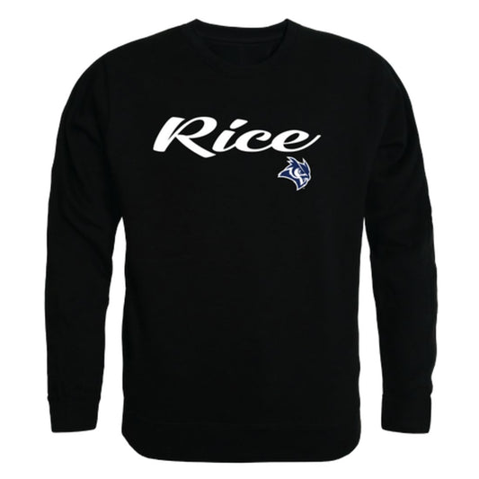 Rice University Owls Script Crewneck Pullover Sweatshirt Sweater Black-Campus-Wardrobe