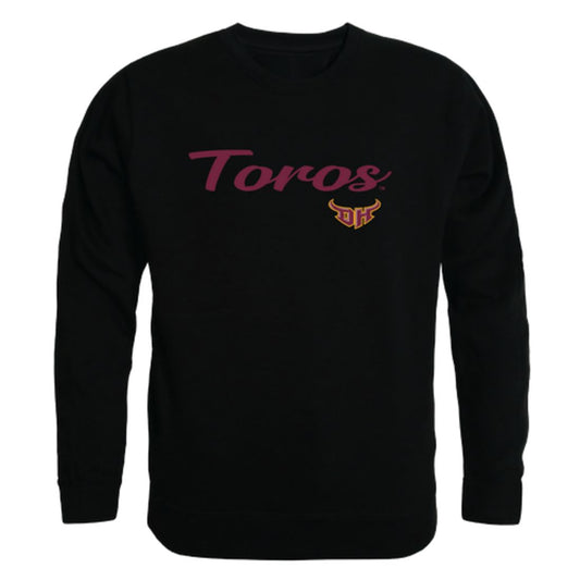 CSUDH California State University Dominguez Hills Toros Script Crewneck Pullover Sweatshirt Sweater Black-Campus-Wardrobe