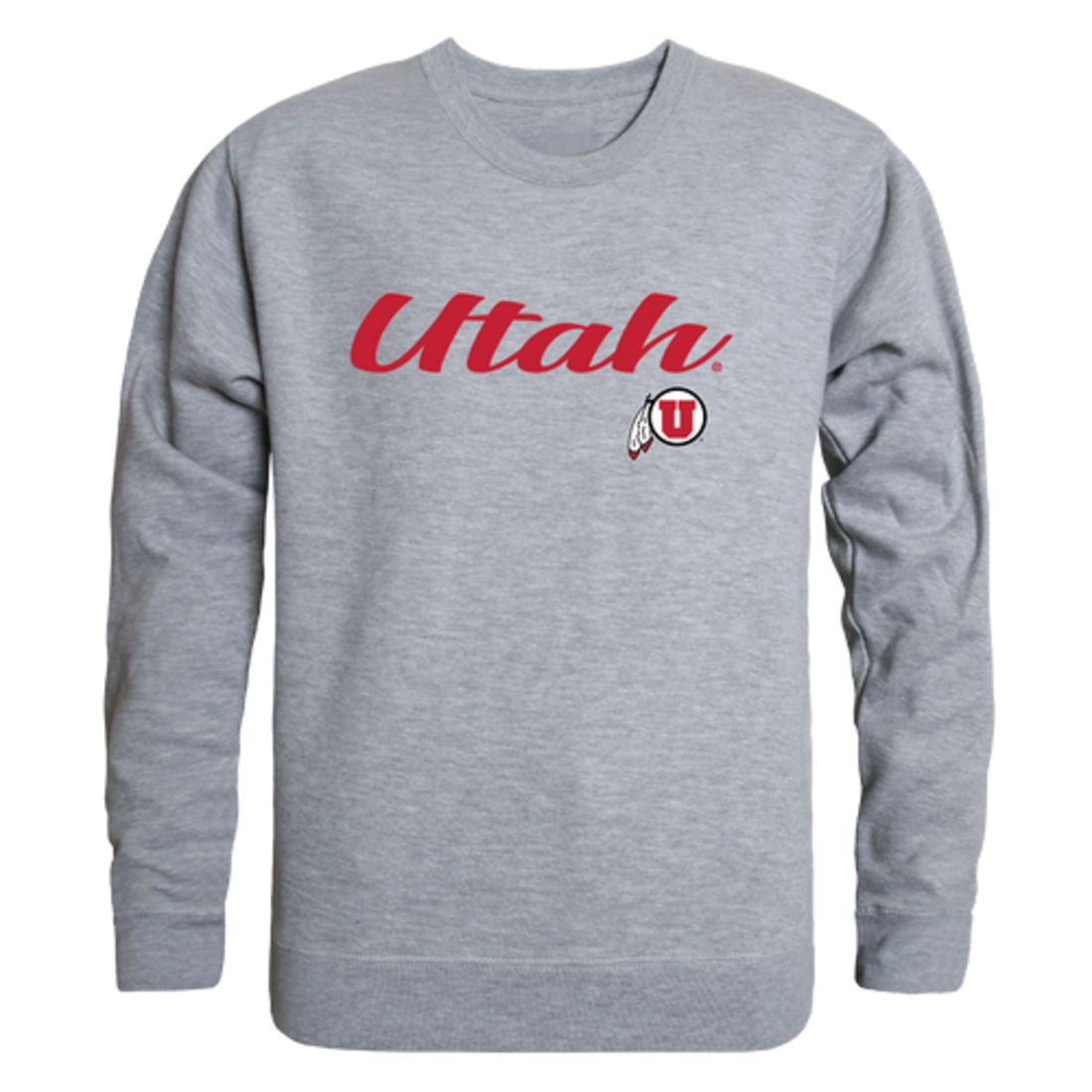 University of Utah Utes Script Crewneck Pullover Sweatshirt Sweater Black-Campus-Wardrobe