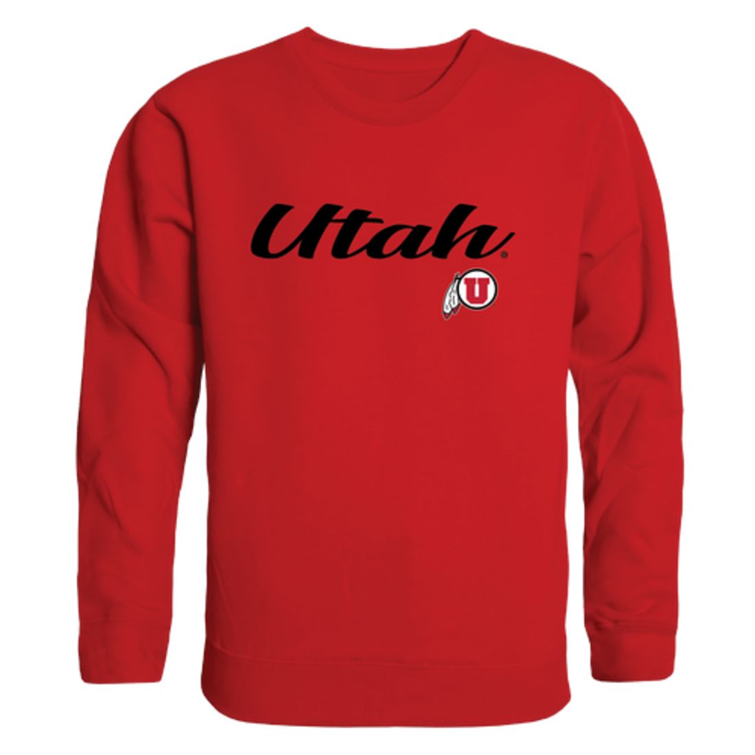 University of Utah Utes Script Crewneck Pullover Sweatshirt Sweater Black-Campus-Wardrobe