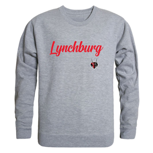 Mouseover Image, Lynchburg College Hornets Script Crewneck Pullover Sweatshirt Sweater Black-Campus-Wardrobe