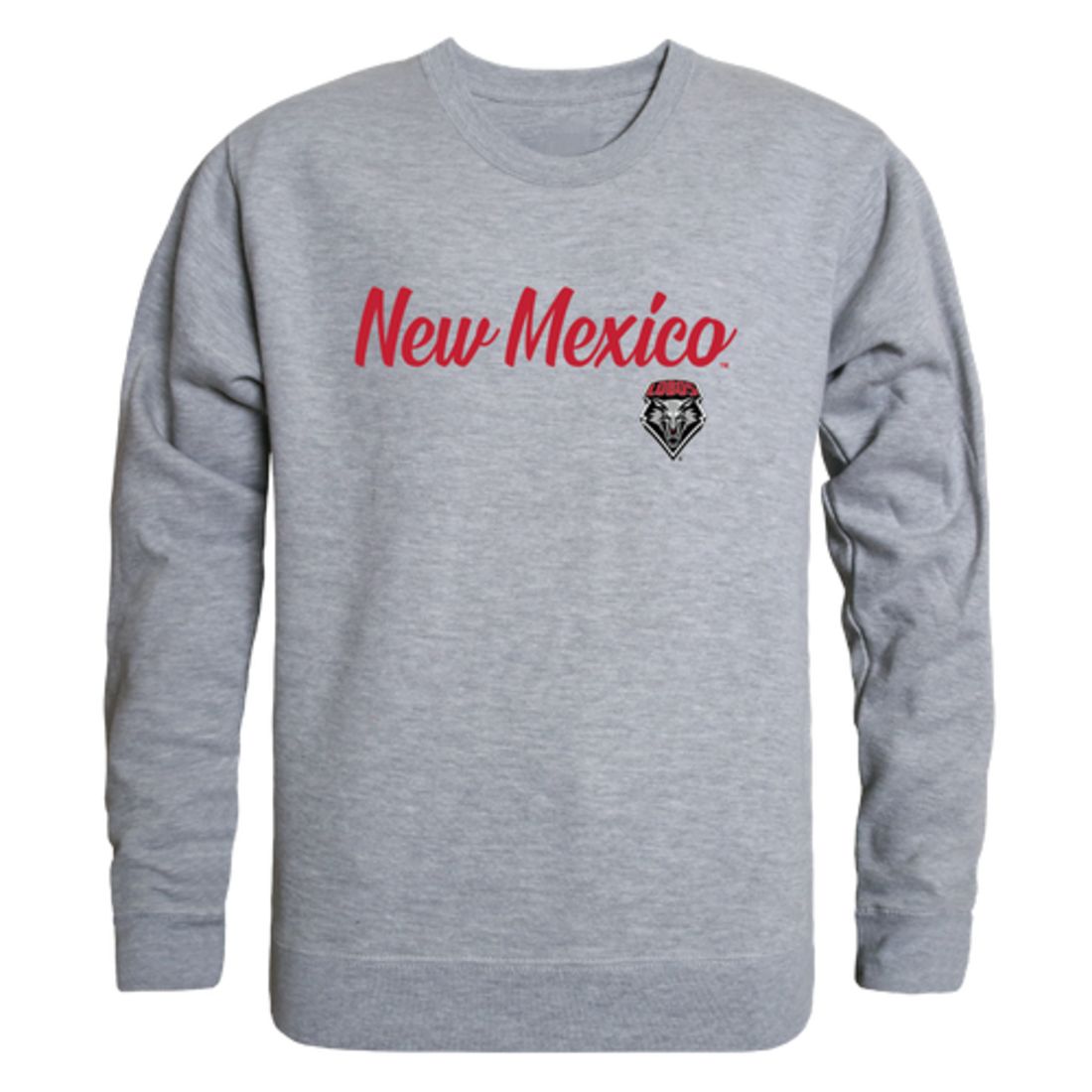 UNM University of New Mexico Lobos Script Crewneck Pullover Sweatshirt Sweater Black-Campus-Wardrobe