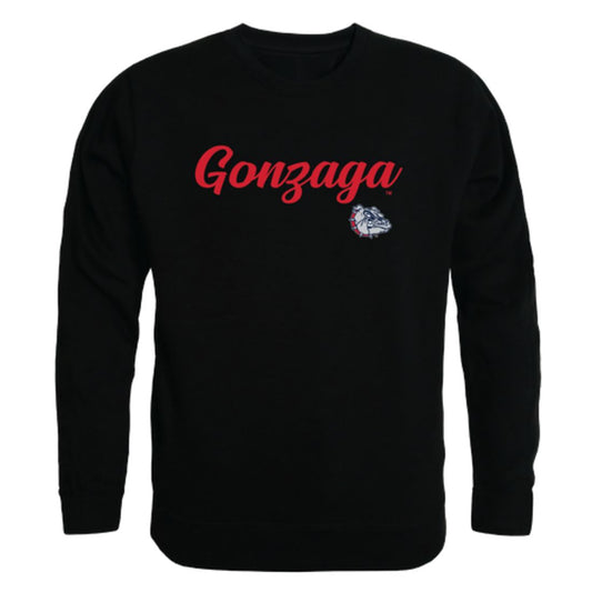 Gonzaga University Bulldogs Script Crewneck Pullover Sweatshirt Sweater Black-Campus-Wardrobe