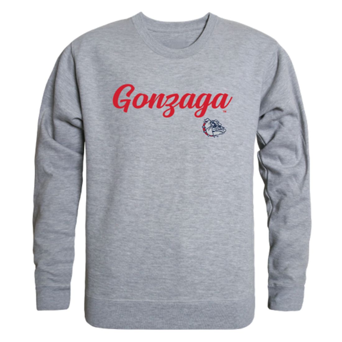 Gonzaga University Bulldogs Script Crewneck Pullover Sweatshirt Sweater Black-Campus-Wardrobe
