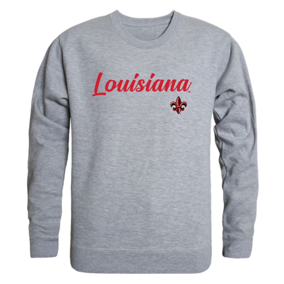 UL University of Louisiana at Lafayette Ragin' Cajuns Script Crewneck Pullover Sweatshirt Sweater Black-Campus-Wardrobe