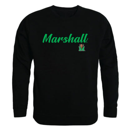 Marshall University Thundering Herd Script Crewneck Pullover Sweatshirt Sweater Black-Campus-Wardrobe