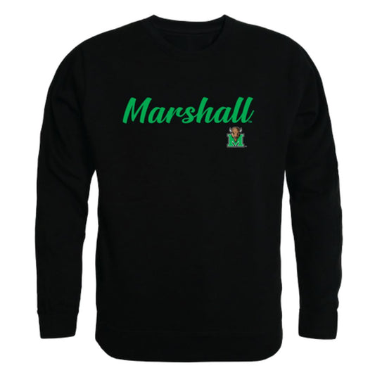 Marshall University Thundering Herd Script Crewneck Pullover Sweatshirt Sweater Black-Campus-Wardrobe