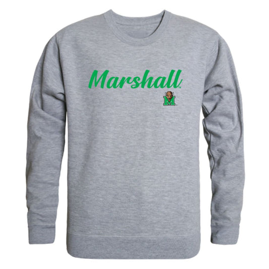 Mouseover Image, Marshall University Thundering Herd Script Crewneck Pullover Sweatshirt Sweater Black-Campus-Wardrobe