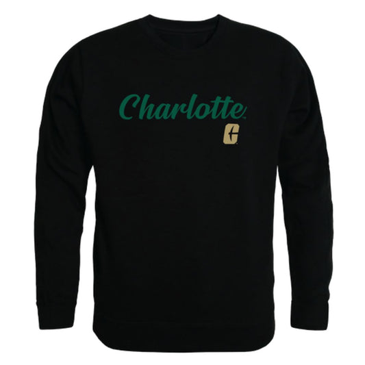 UNC University of North Carolina at Charlotte 49ers Script Crewneck Pullover Sweatshirt Sweater Black-Campus-Wardrobe