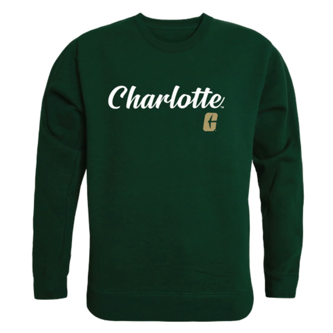 UNC University of North Carolina at Charlotte 49ers Script Crewneck Pullover Sweatshirt Sweater Black-Campus-Wardrobe