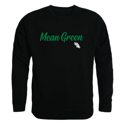 UNT University of North Texas Mean Green Script Crewneck Pullover Sweatshirt Sweater Black-Campus-Wardrobe