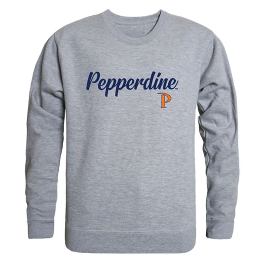 Mouseover Image, Pepperdine University Waves Script Crewneck Pullover Sweatshirt Sweater Black-Campus-Wardrobe