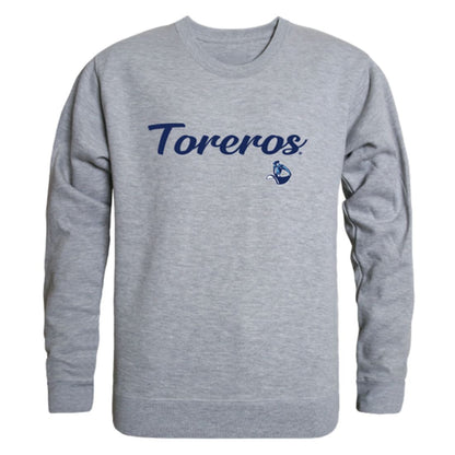 USD University of San Diego Toreros Script Crewneck Pullover Sweatshirt Sweater Black-Campus-Wardrobe