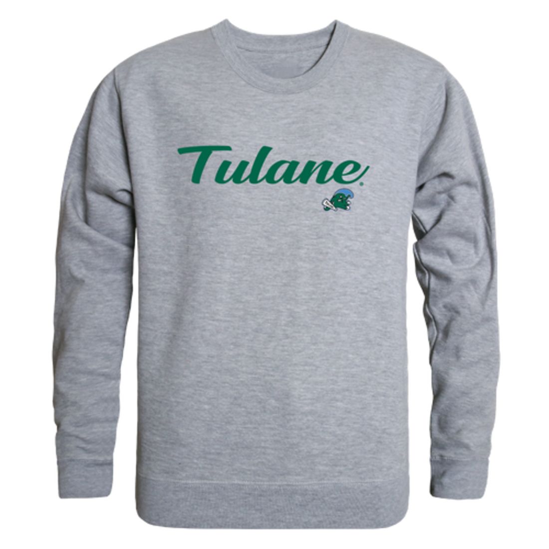 Tulane University Green Waves Script Crewneck Pullover Sweatshirt Sweater Black-Campus-Wardrobe