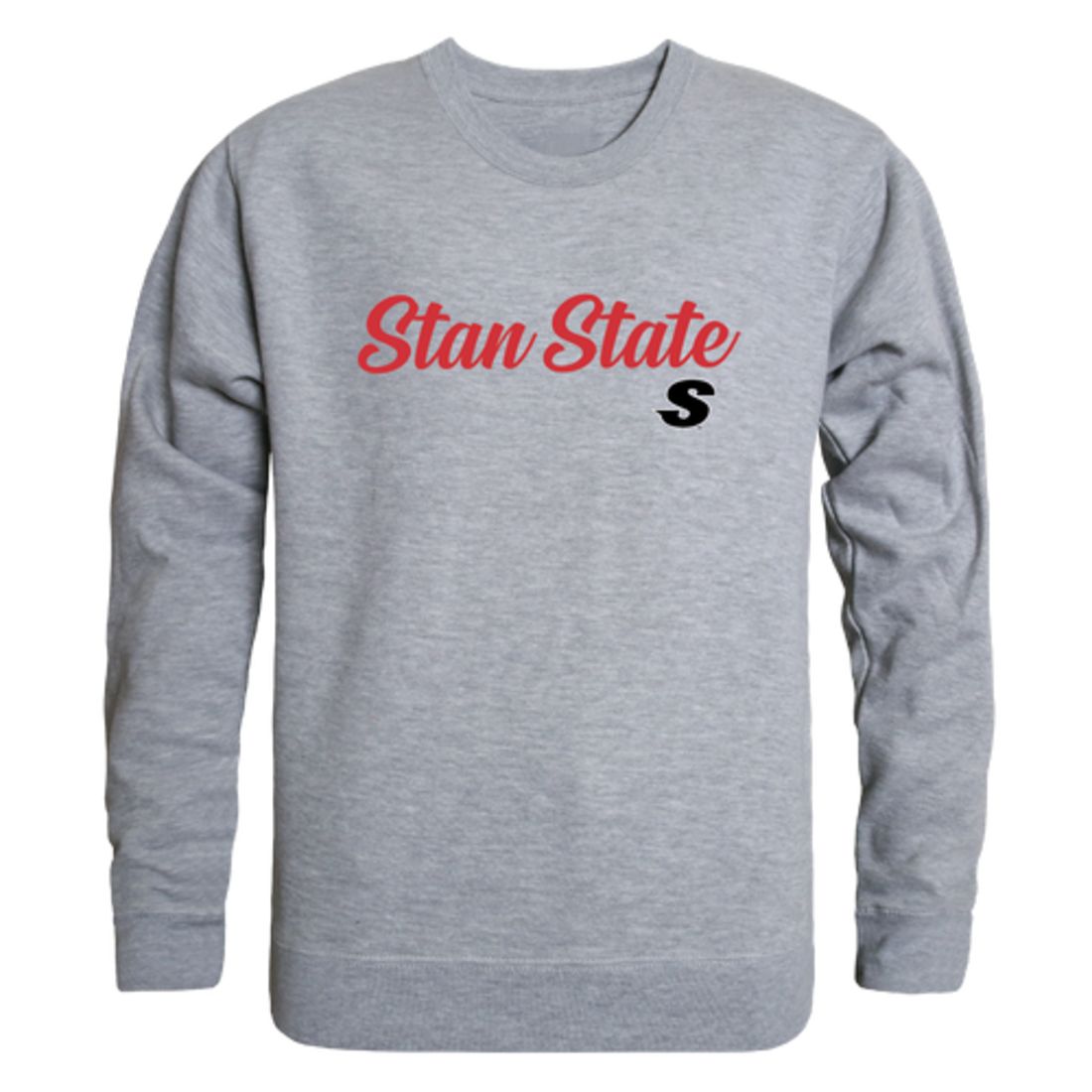 CSUSTAN California State University Stanislaus Warriors Script Crewneck Pullover Sweatshirt Sweater Black-Campus-Wardrobe