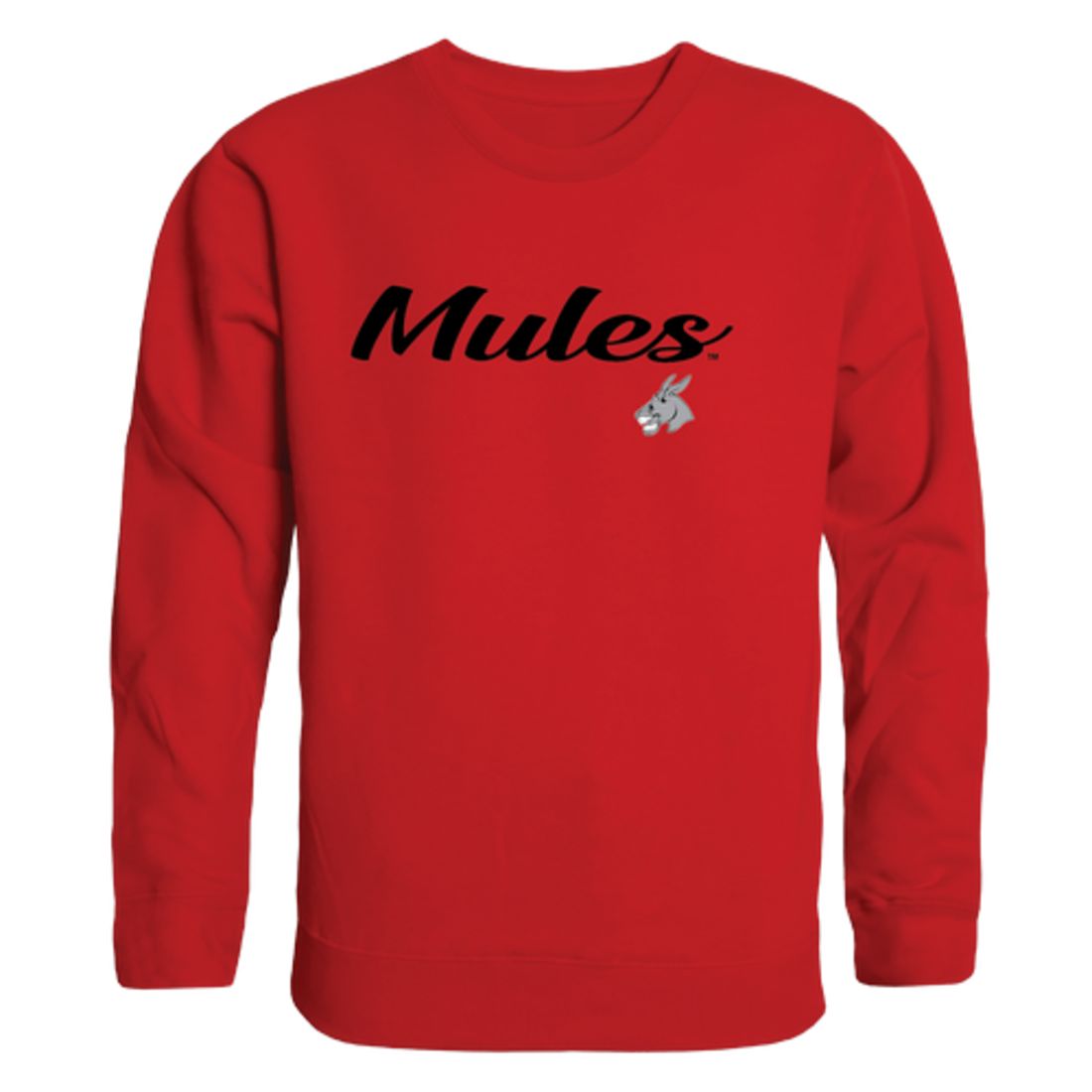 UCM University of Central Missouri Mules Script Crewneck Pullover Sweatshirt Sweater Black-Campus-Wardrobe