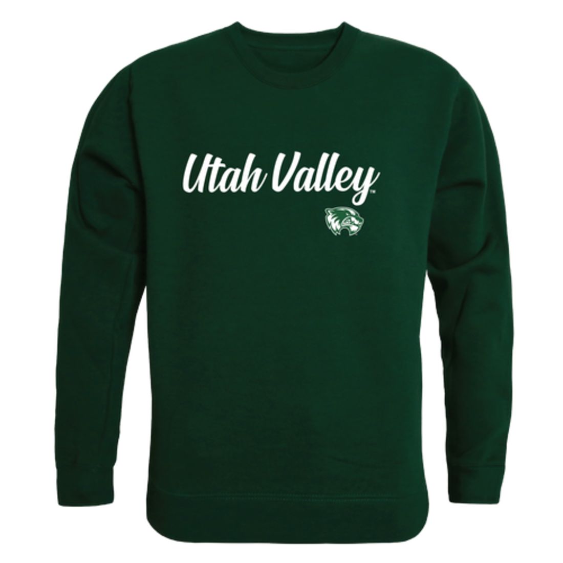 UVU Utah Valley University Wolverines Script Crewneck Pullover Sweatshirt Sweater Black-Campus-Wardrobe