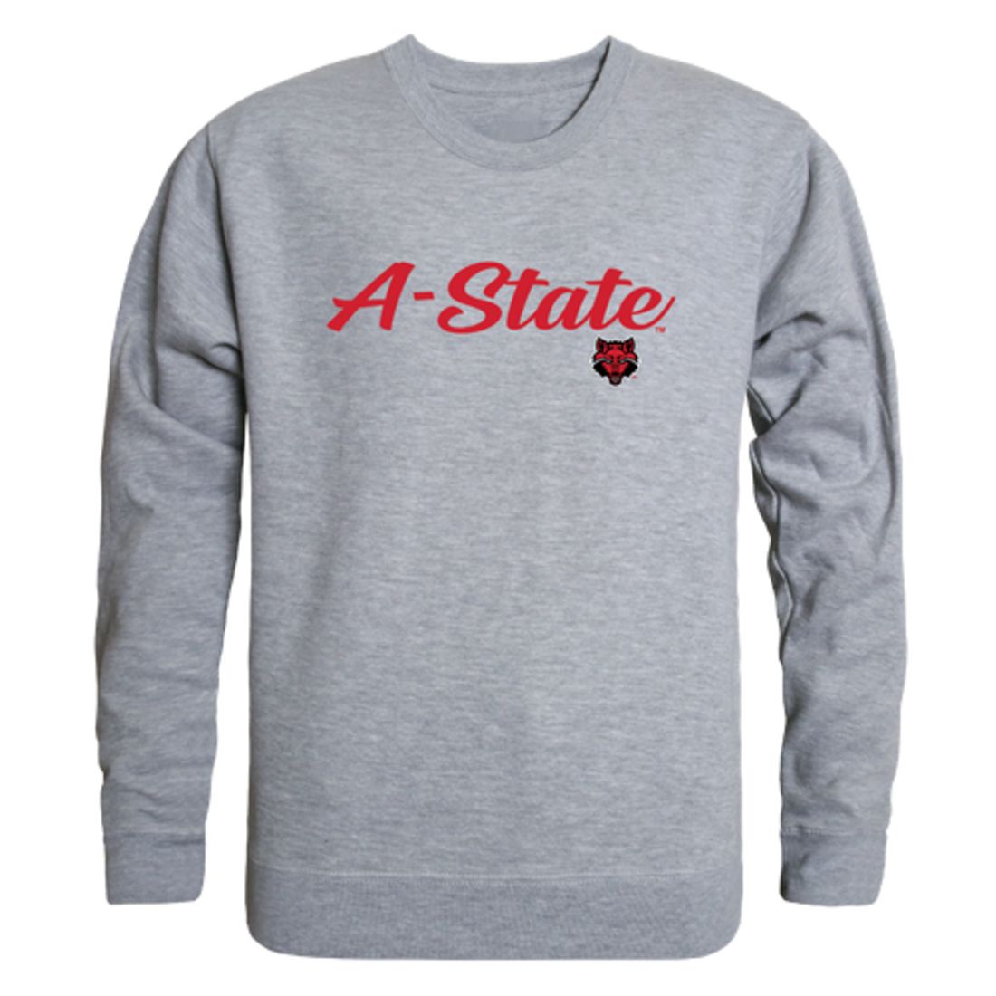 Arkansas State University A-State Red Wolves Script Crewneck Pullover Sweatshirt Sweater Black-Campus-Wardrobe