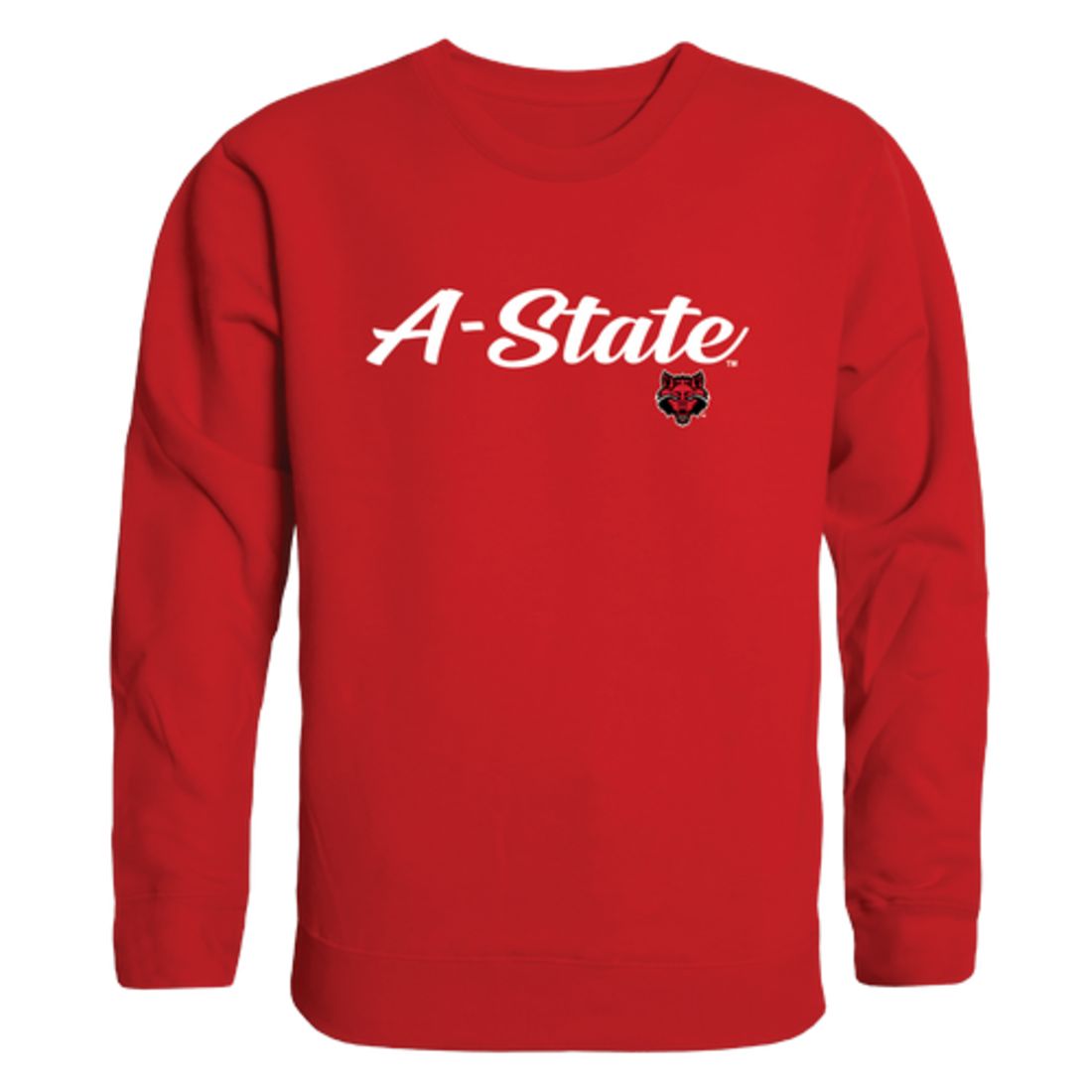 Arkansas State University A-State Red Wolves Script Crewneck Pullover Sweatshirt Sweater Black-Campus-Wardrobe