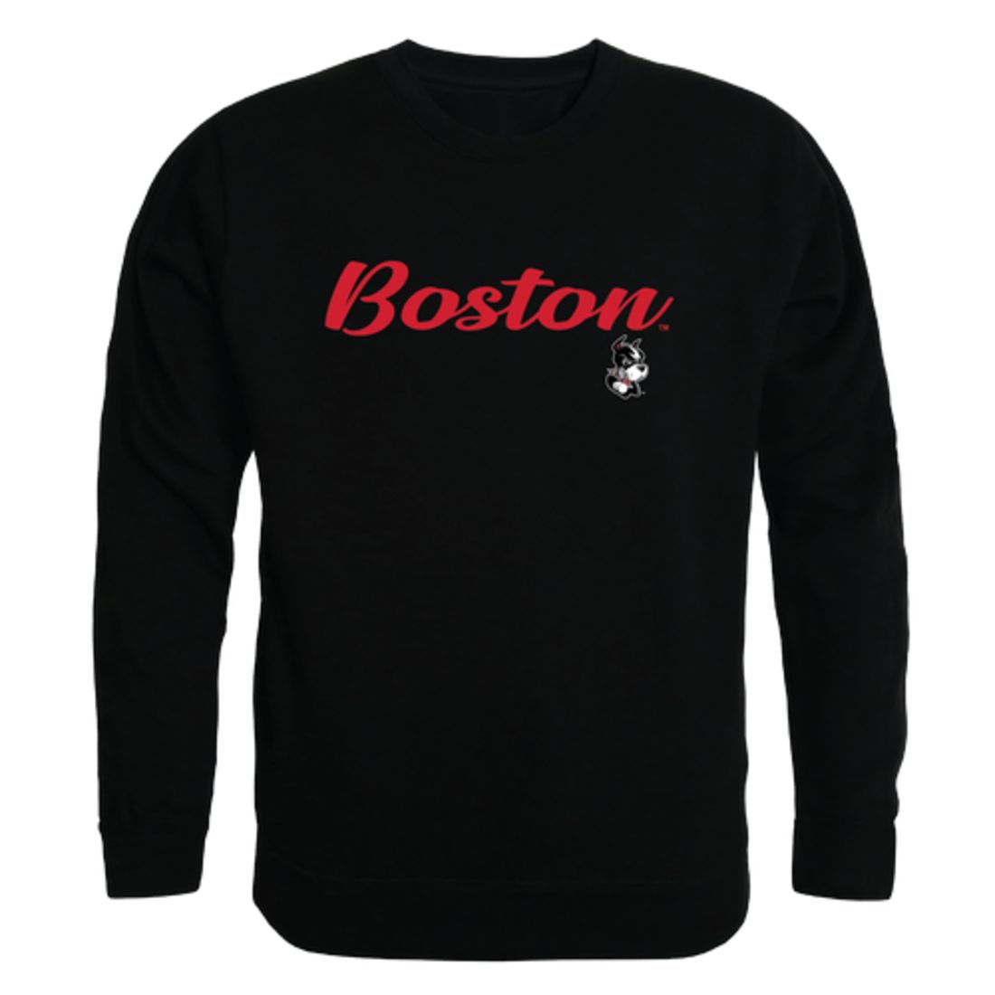 Boston University Terriers  Script Crewneck Pullover Sweatshirt Sweater Black-Campus-Wardrobe