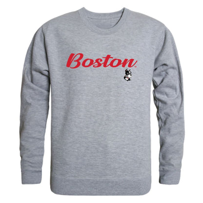 Boston University Terriers  Script Crewneck Pullover Sweatshirt Sweater Black-Campus-Wardrobe