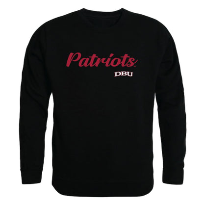 DBU Dallas Baptist University Patriot Script Crewneck Pullover Sweatshirt Sweater Black-Campus-Wardrobe